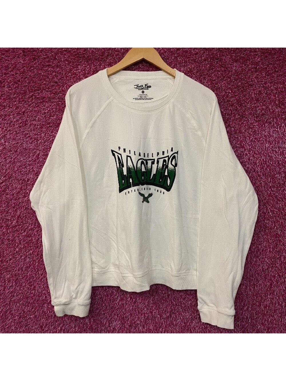 Junk Food Clothing Philadelphia Eagles Logo Crop Crewneck Sweatshirt 2XL